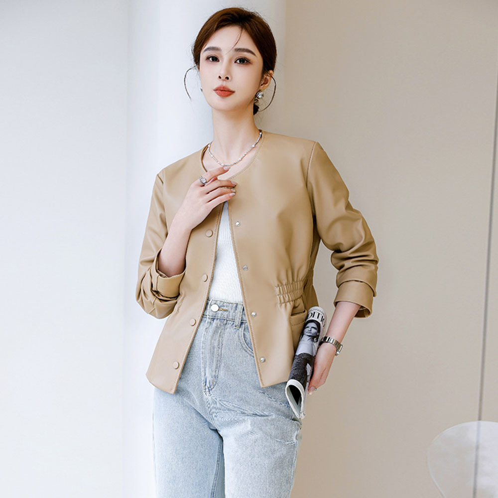 Leather Work Jacket Women'S - Office Faux Leather Jacket Women Spring