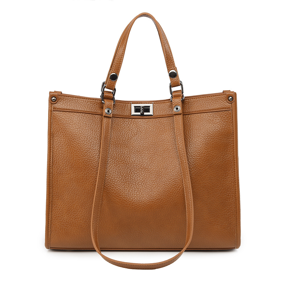 Leather Work Handbag - Women Large Capacity Tote Bag PU