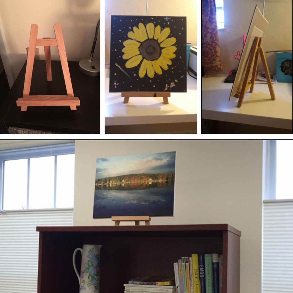 Leather Work In Art - 27.5cm Handcrafted Wooden Mini Easel Tripod
