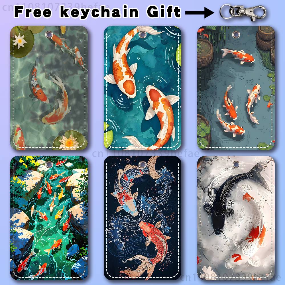 Leather Work In Art - Koi Carp Painting Art Holder For