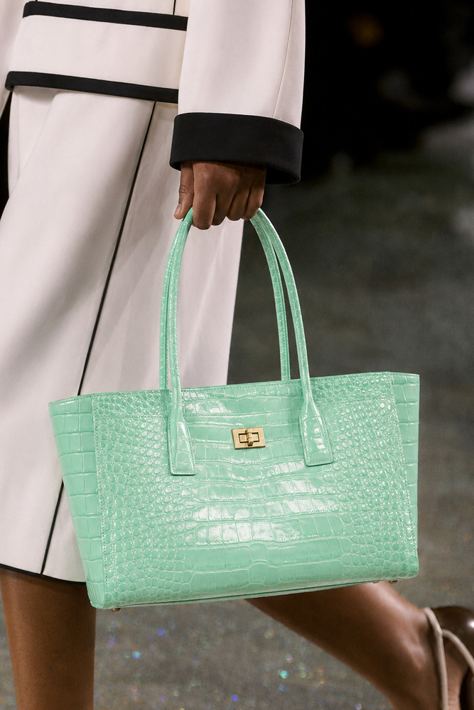 Leather Work Handbag - SHELKSBAG Glossy Crocodile Embossed Tote Bag
