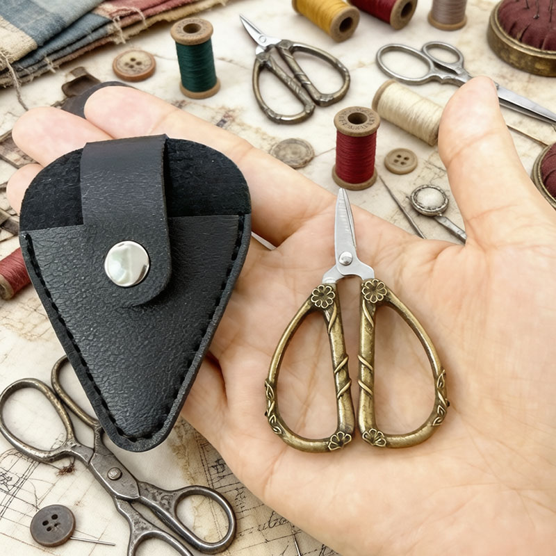 Leather Work In Art - Mini Vintage Scissors Stainless Steel DIY