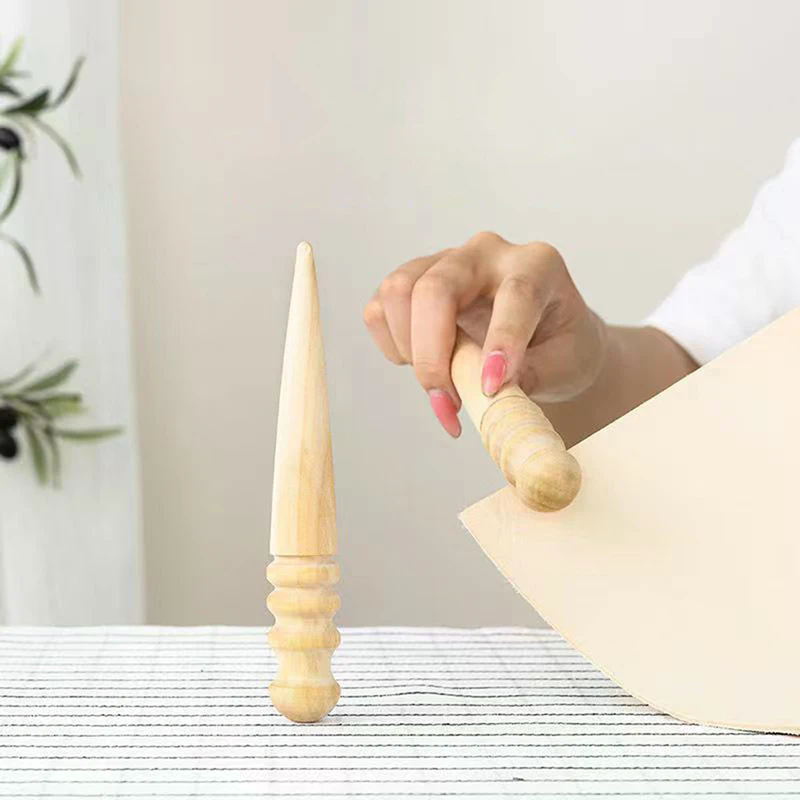 Used Leatherwork Tools - Wooden leather, solid wood round polished