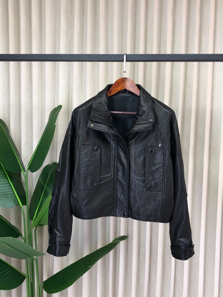 Fashion Women Loose Genuine Le - огляд і ціна Leather Work Jacket Women'S