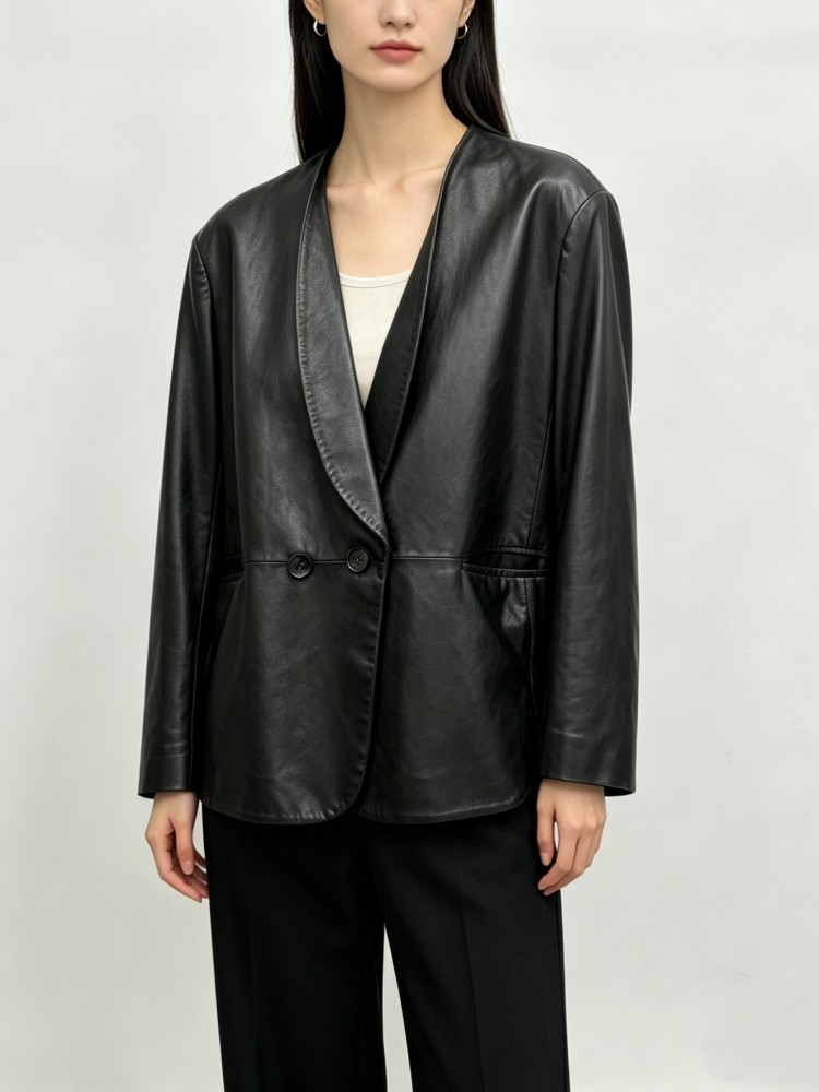 Fashion Women Loose Fit Soft R - огляд і ціна Leather Work Jacket Women'S