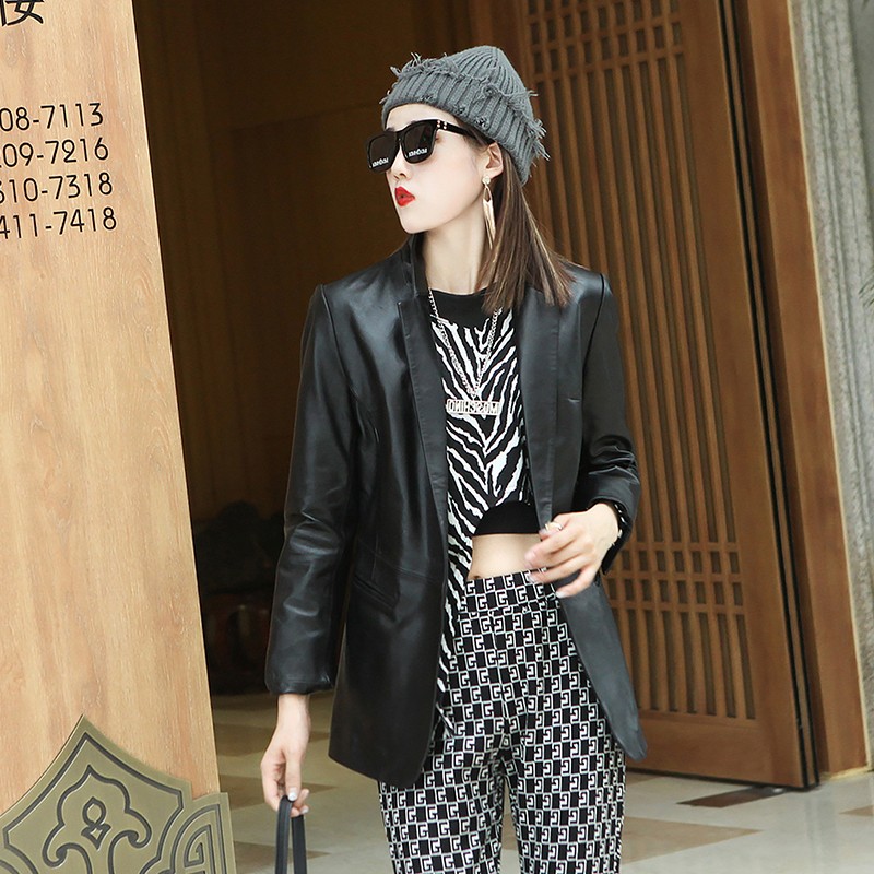 Autumn Elegant Women Soft Shee - огляд і ціна Leather Work Jacket Women'S