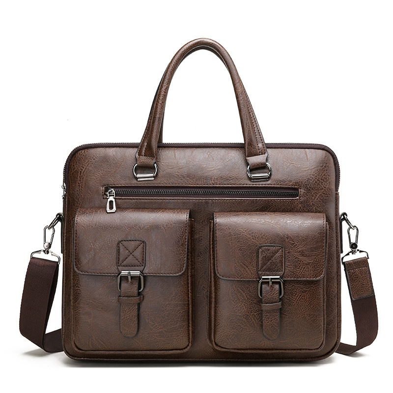 Luxury Brand Man Business Brie - огляд і ціна Leather Work Handbag