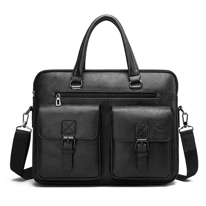 Luxury Brand Man Business Brie - огляд і ціна Leather Work Handbag