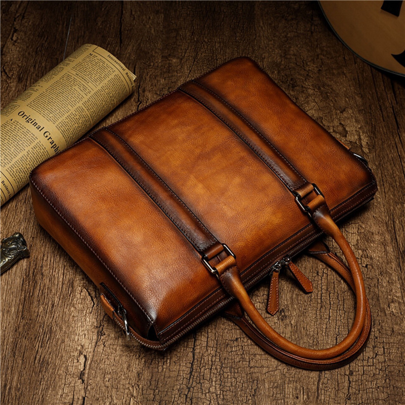 YETTIES Business Top Grain Lea - огляд і ціна Leather Work Handbag