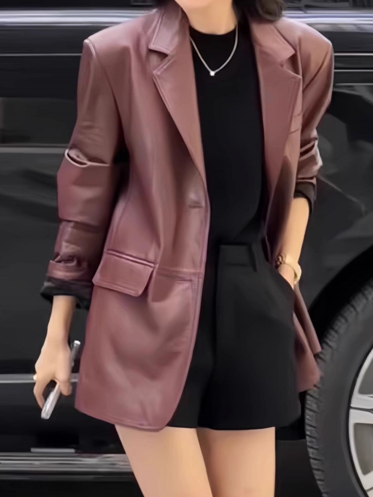 Autumn Office Ladies Work Mid  - огляд і ціна Leather Work Jacket Women'S