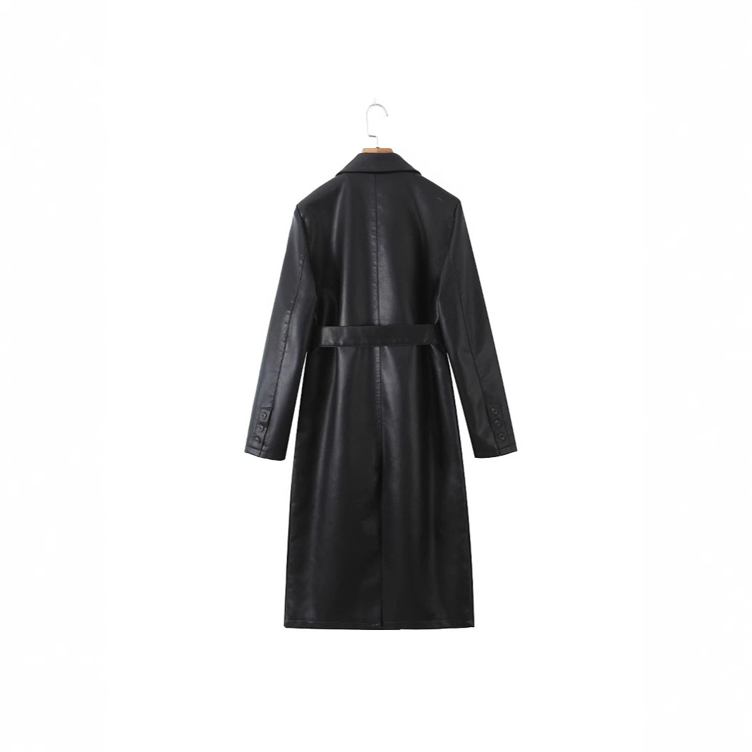 Women Trench Coat Faux Leather - огляд і ціна Leather Work Jacket Women'S