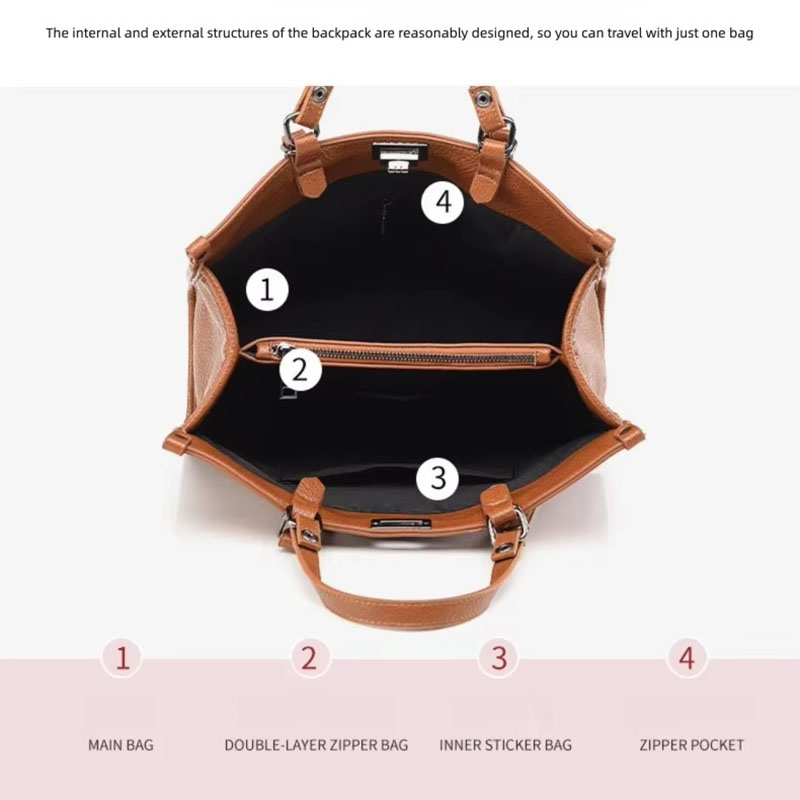 Women Large Capacity Tote Bag  - огляд і ціна Leather Work Handbag