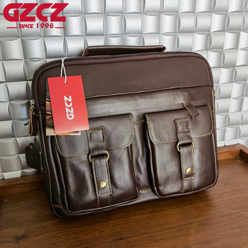 GZCZ Men's Handbag Leisure Bus - огляд і ціна Leather Work Handbag
