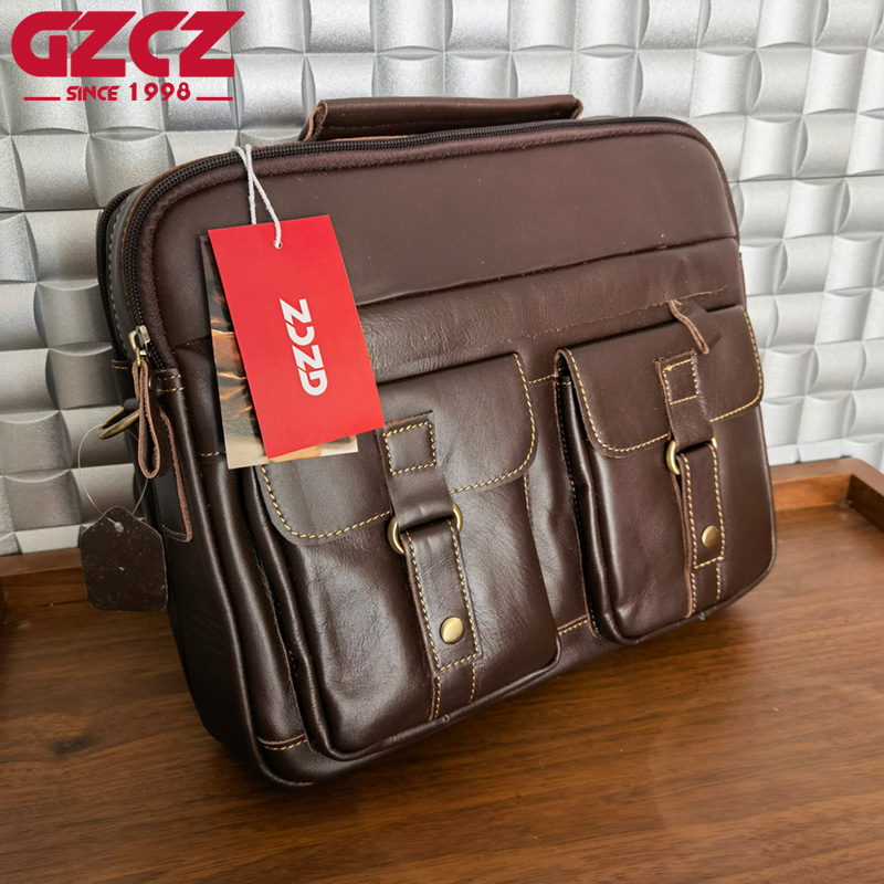 GZCZ Men's Handbag Leisure Bus - огляд і ціна Leather Work Handbag