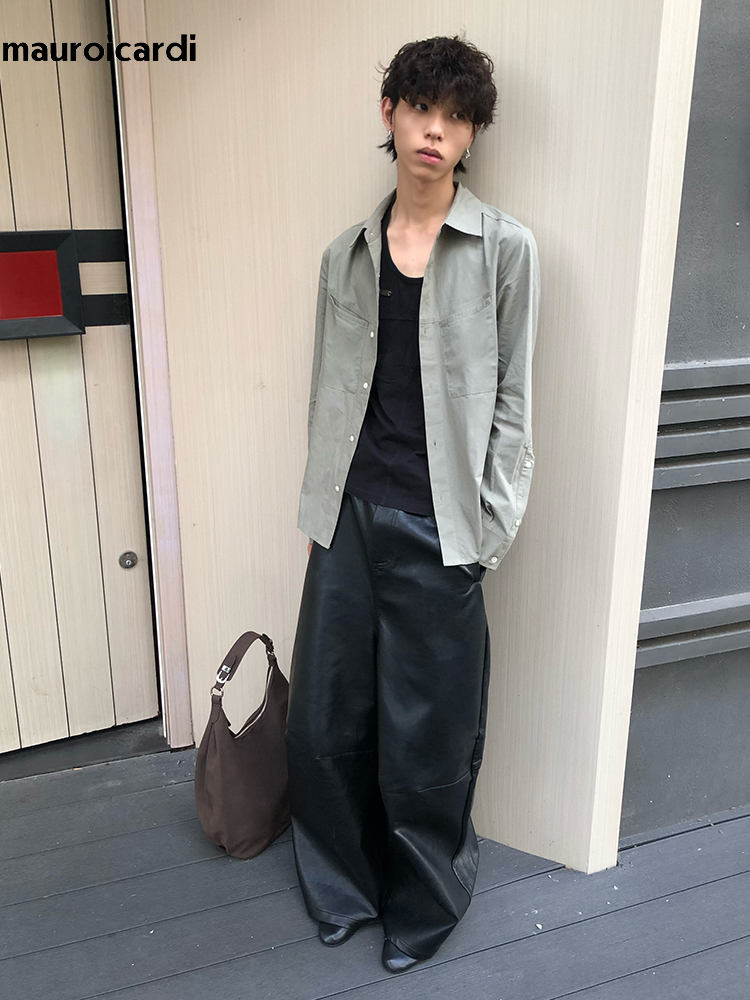 Mauroicardi Spring Autumn Cool - огляд і ціна Leather Work Pants