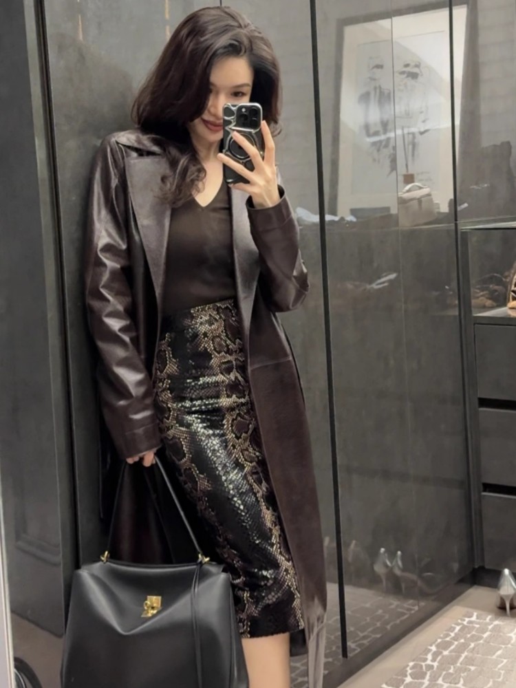 Italian Designer Office Ladies - огляд і ціна Leather Work Jacket Women'S
