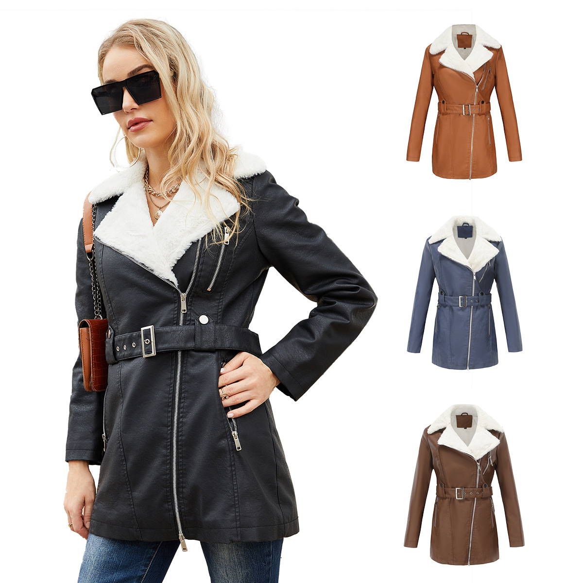 Faux PU Leather Coat Jacket 20 - огляд і ціна Leather Work Jacket Women'S
