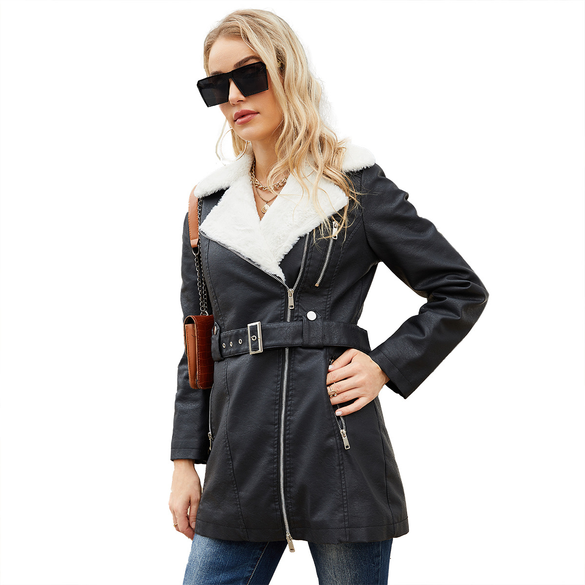 Faux PU Leather Coat Jacket 20 - огляд і ціна Leather Work Jacket Women'S