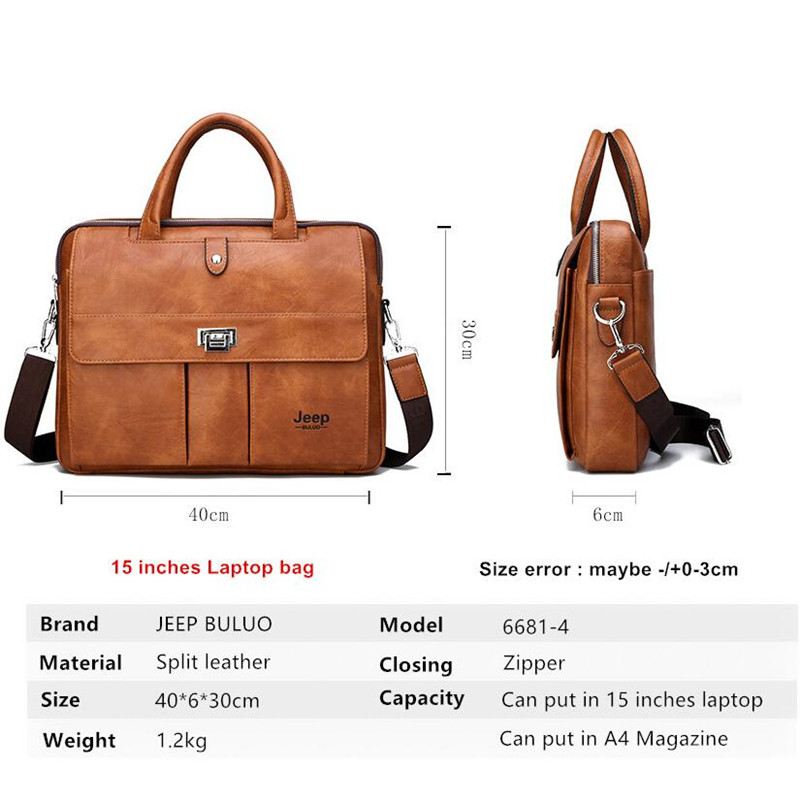 Jeep Buluo Men's Leather Brief - огляд і ціна Leather Work Handbag